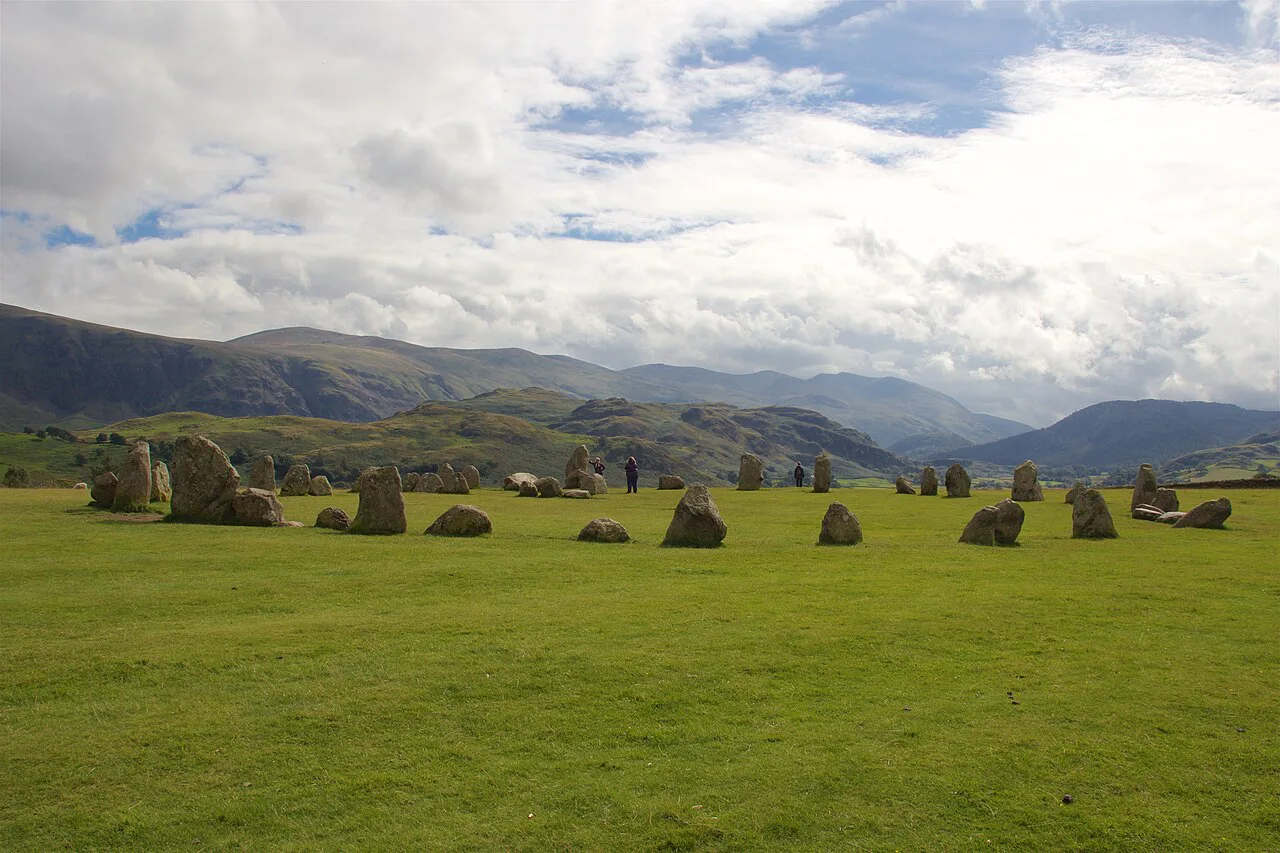 Castlerigg Stone Circle near Keswick, ringed by the Lake District fells.