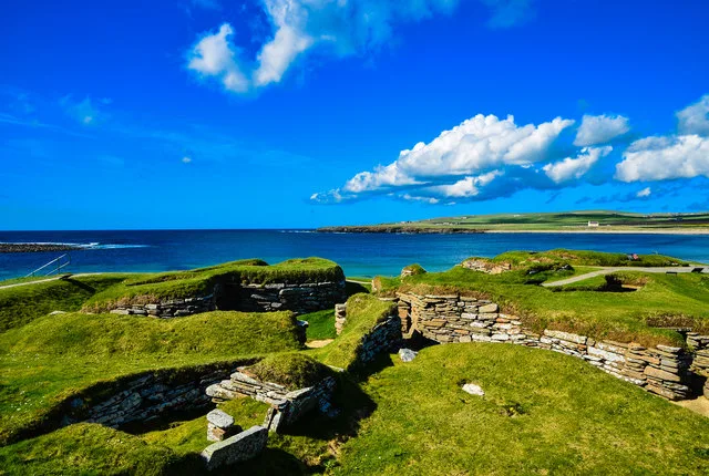 Skara Brae on the Bay of Skaill, about two miles from the Orkney Brewery at Quoyloo.