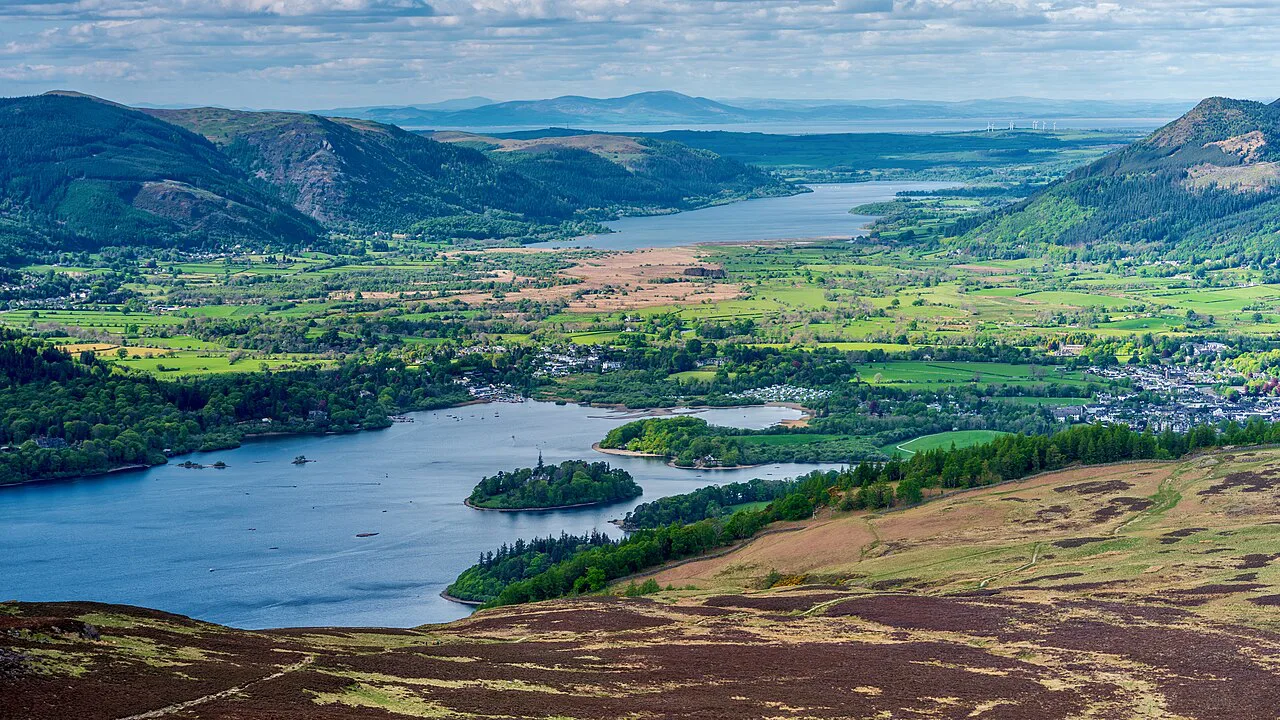 Derwent Water, Keswick and Bassenthwaite Lake seen from Walla Crag.