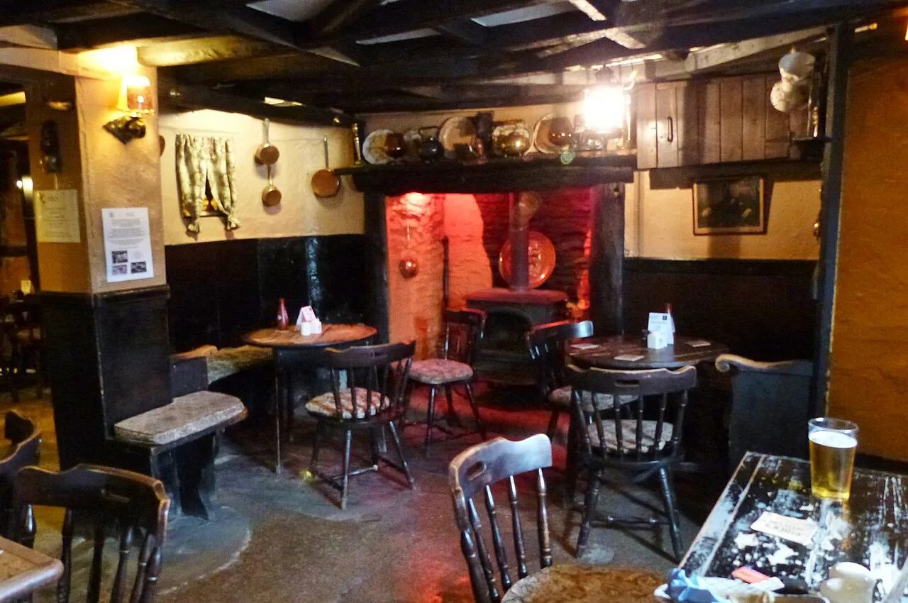 Interior of Ye Olde Globe pub at Berrynarbor, Devon.