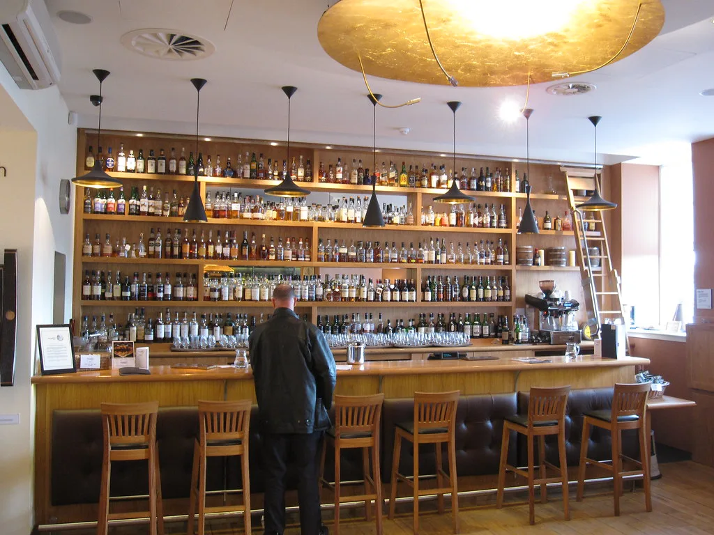 The whisky bar at the Scotch Whisky Experience in Edinburgh.