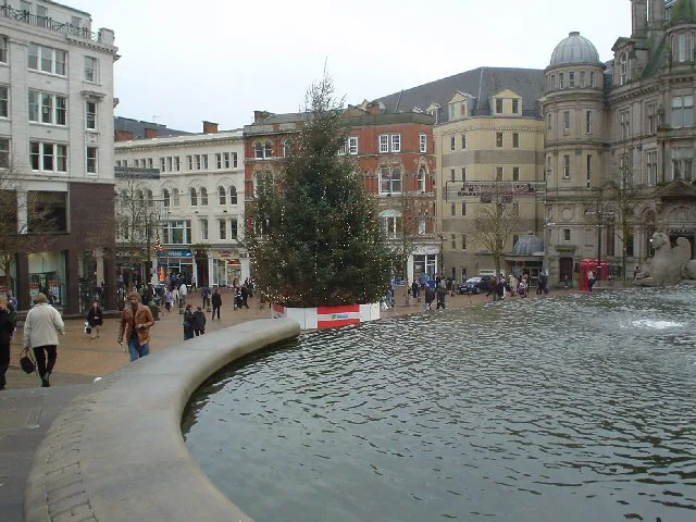 The fountain pool in Victoria Square, Birmingham.