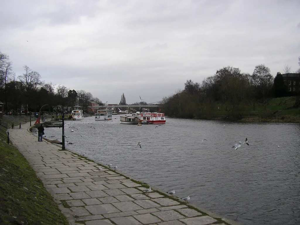 The riverside walk beside the River Dee in Chester.