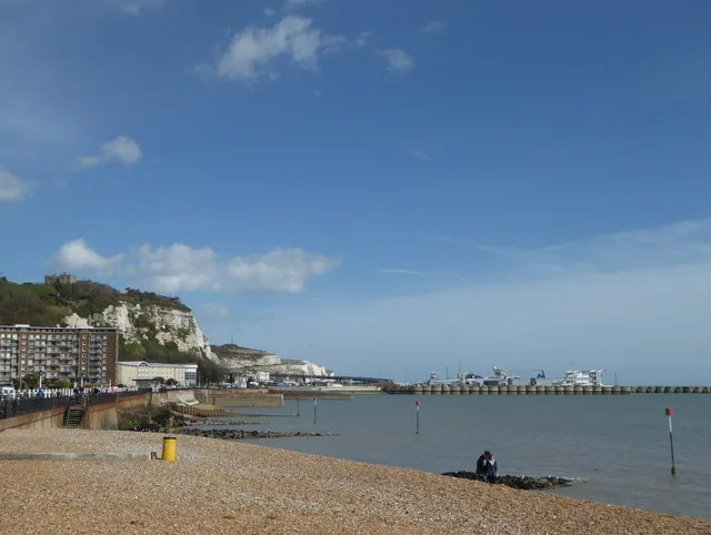 The seafront and harbour at Dover.