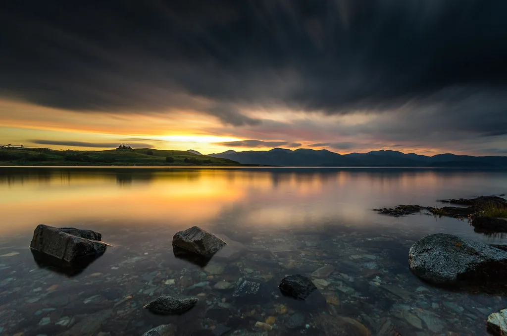 Sunset over Loch Linnhe, the sea loch that runs down from Fort William.