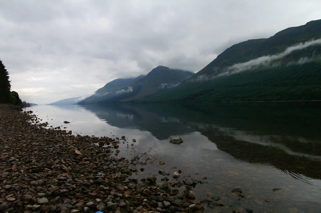 Mist on the hills above Loch Linnhe in the West Highlands.