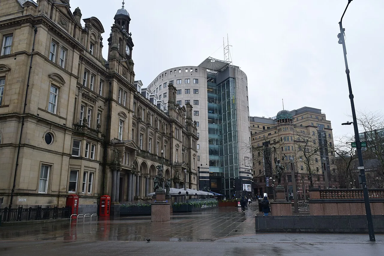 Buildings around City Square, Leeds.