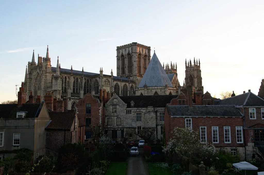York Minster rising above the city's rooftops.