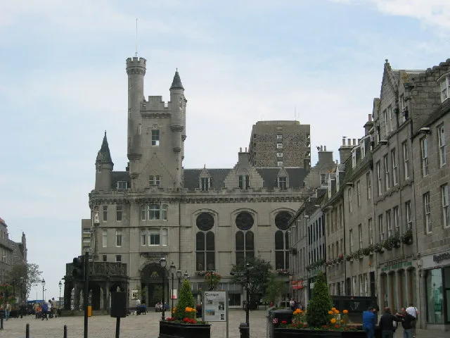 The Castlegate and the Salvation Army Citadel, Aberdeen.