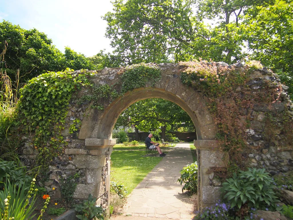 A stone archway in Westgate Gardens, Canterbury.