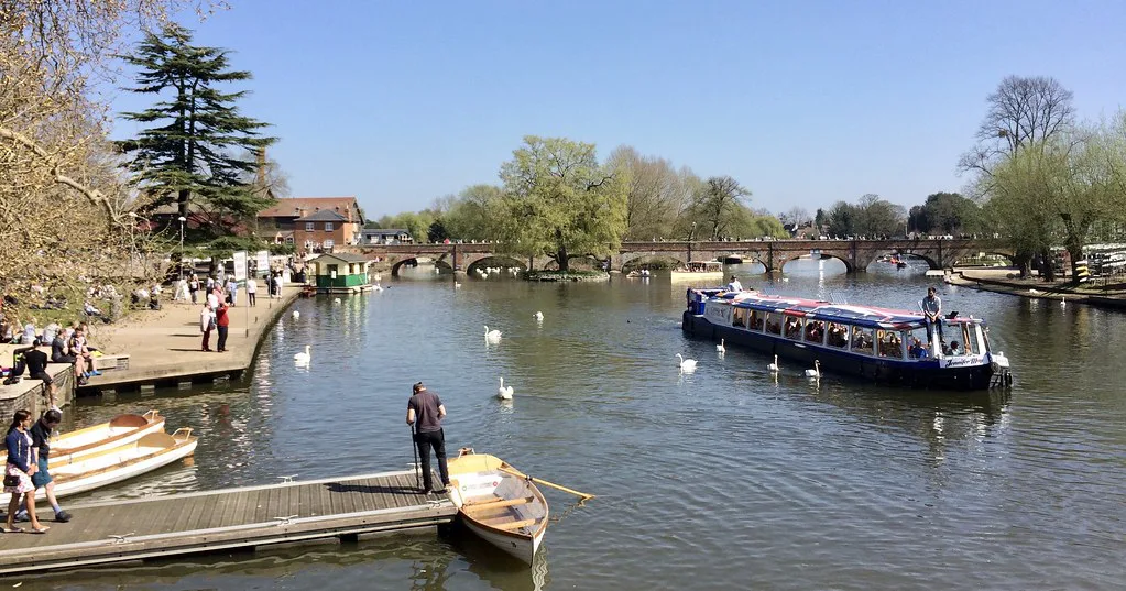 Boats on the River Avon at Stratford-upon-Avon.