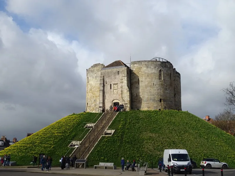 Clifford's Tower and its steps in York.