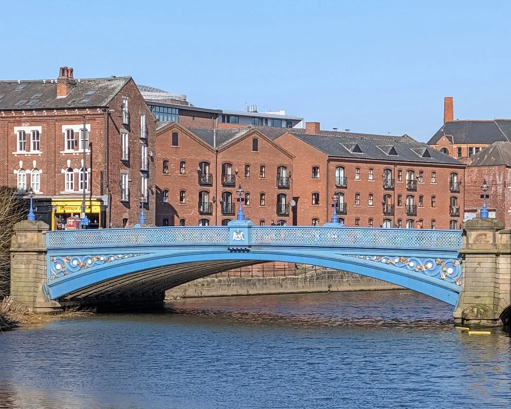 Leeds Bridge over the River Aire in Leeds.