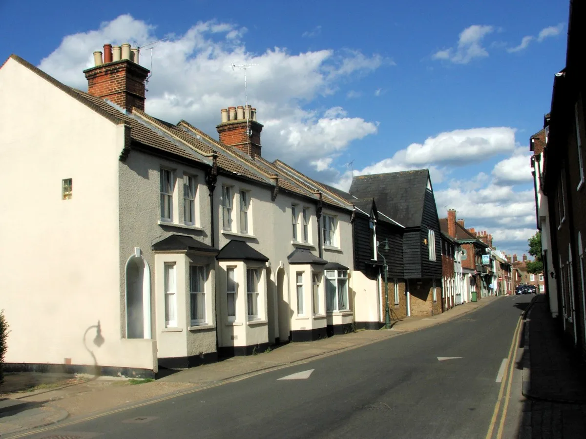 Old houses on St Radigunds Street, Canterbury.
