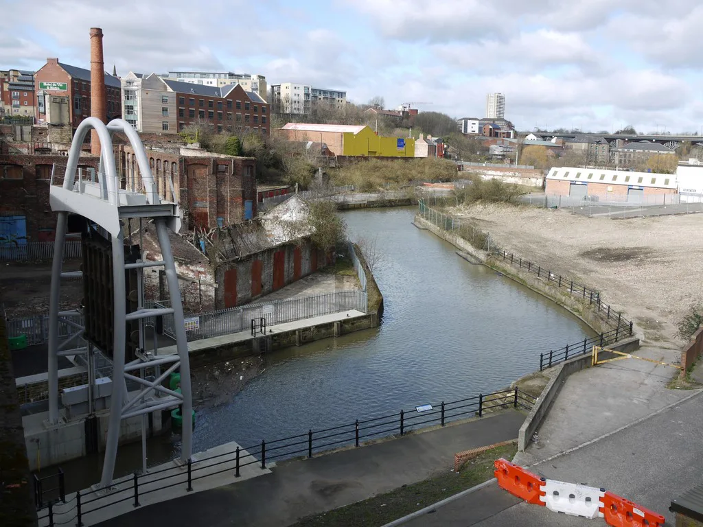The Ouseburn above the barrage, Newcastle upon Tyne.