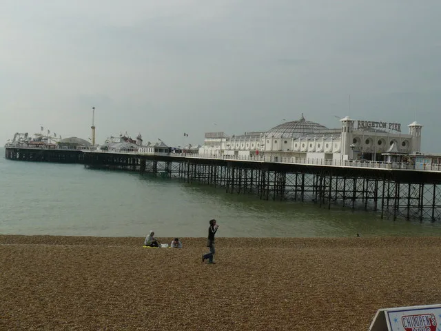 Brighton Palace Pier seen from the beach, Brighton.