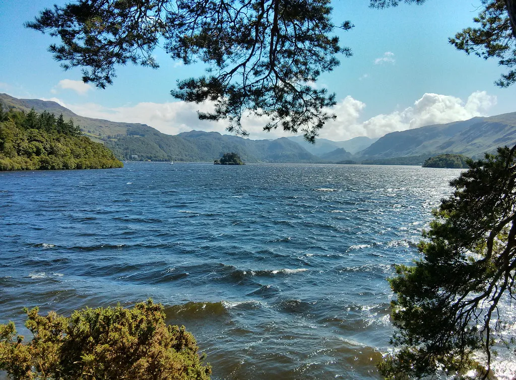 Derwentwater on a breezy day in the Lake District.