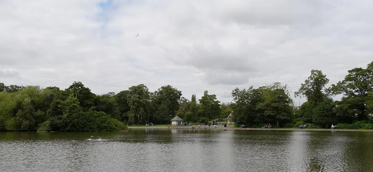 The lake in Leazes Park, Newcastle.