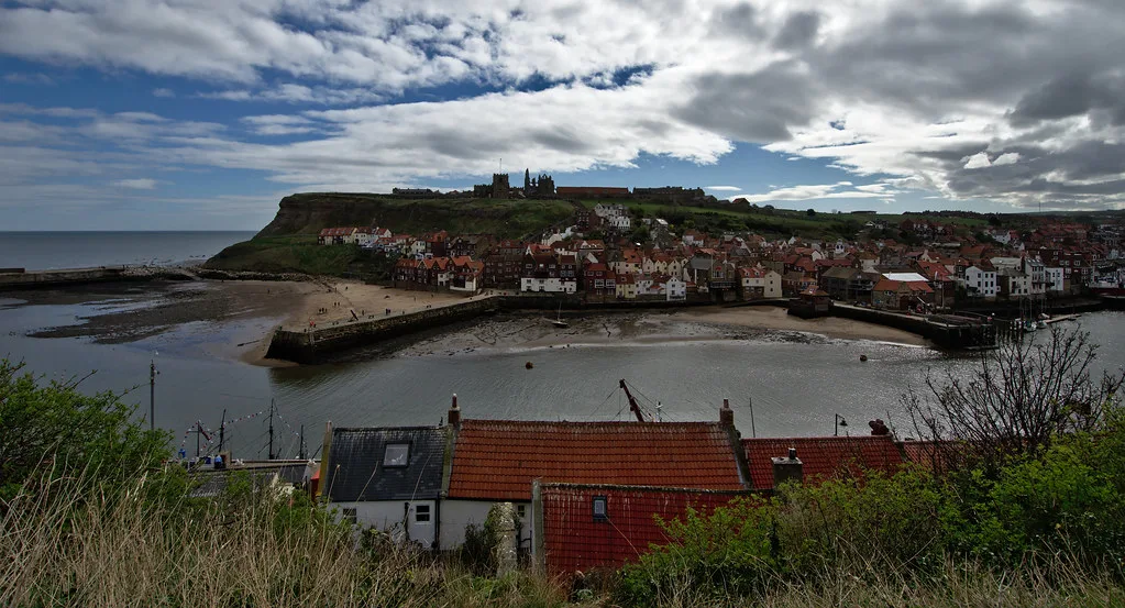 Whitby harbour and the East Cliff.
