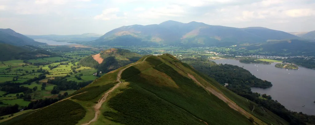 Derwentwater and Keswick seen from the summit of Catbells.
