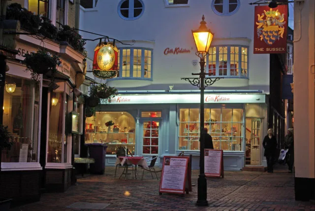 The Lanes seen from East Street, Brighton.