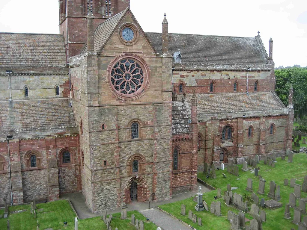 St Magnus Cathedral and its churchyard in Kirkwall.