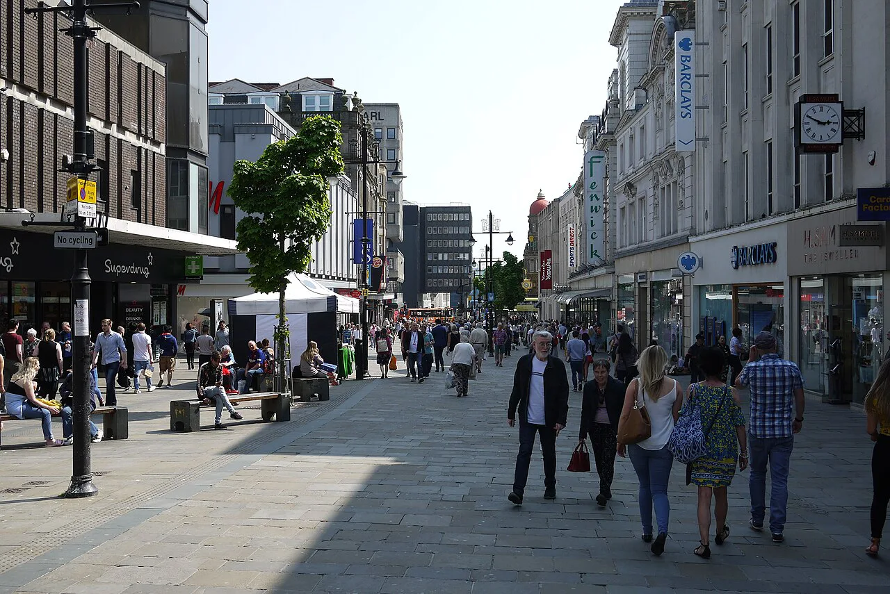 Shoppers on Northumberland Street, Newcastle.
