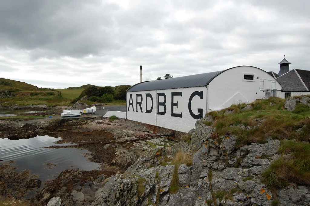 Ardbeg Distillery on the rocky coast of Islay.