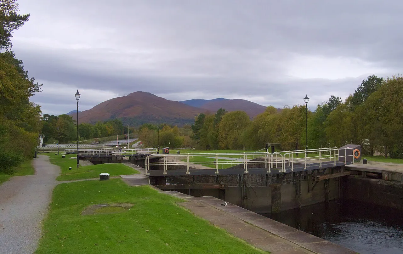 Neptune's Staircase on the Caledonian Canal at Banavie, near Fort William.