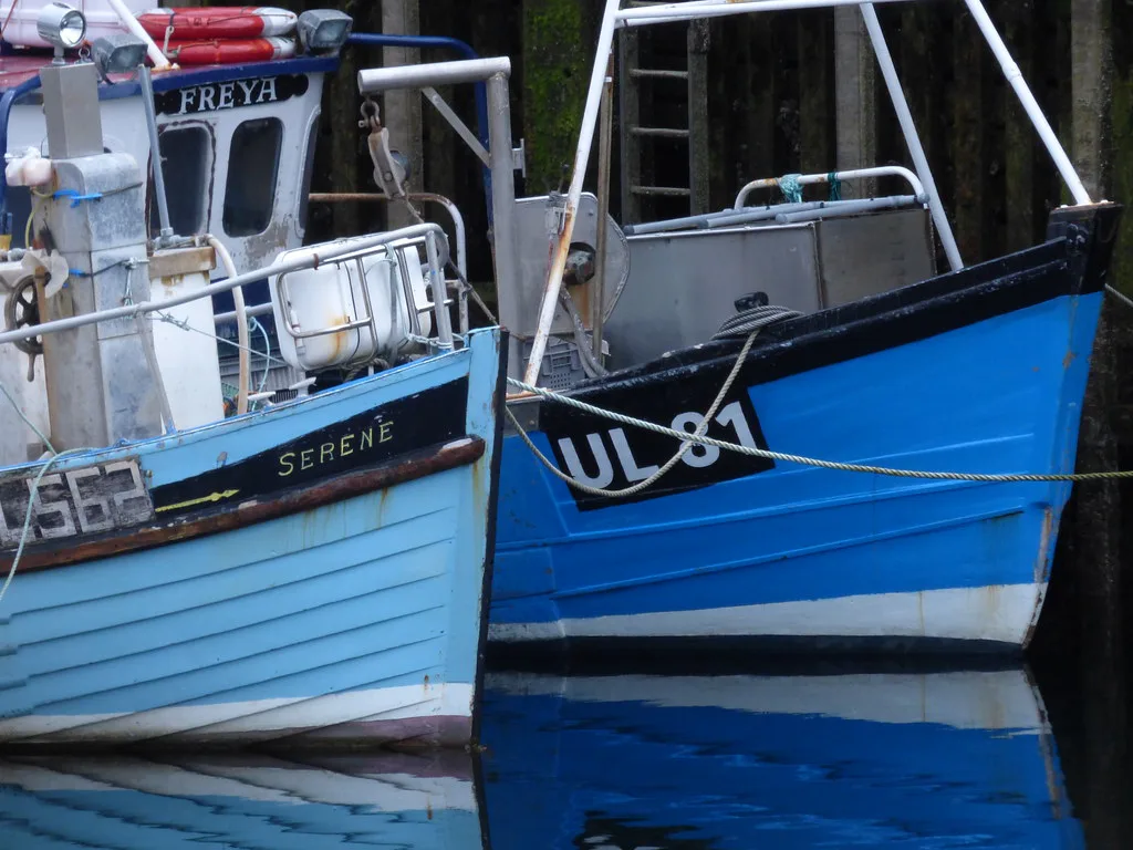 Fishing boats in Ullapool harbour.